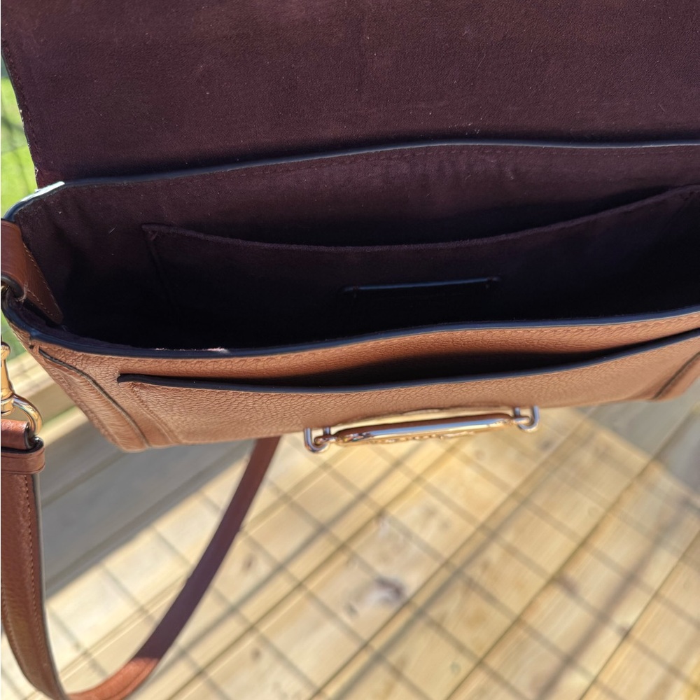 Coach Jade with Daisy Appliqué Brown Leather Crossbody - Picture 4 of 7